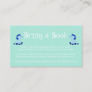 Breng een boek Blauwe Tweeling Jongens Baby Shower Informatiekaartje