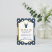Breng een boek Kaart, Woodland Deer, Baby shower Informatiekaartje (Staand voorkant)