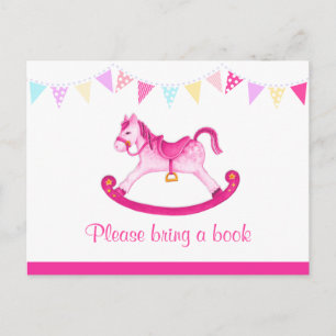 Breng een boek - meisje baby shower roze briefkaar uitnodiging briefkaart