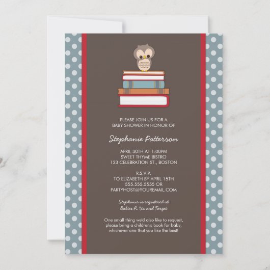 Breng een Boek met een Baby shower uitnodiging (Achterkant)