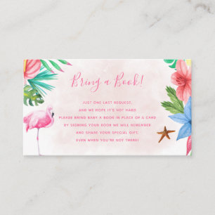 Breng een boek tropisch baby shower informatiekaartje