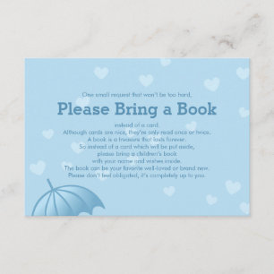 Breng een Kaart Boekblauw Umbrella Hearts Insert