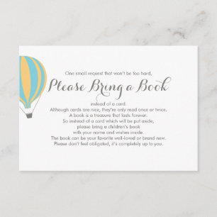 Breng een Kaart van het Boek Hot Air Blue Ballon T