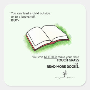 Breng een kind naar buiten of naar een boekenplank vierkante sticker