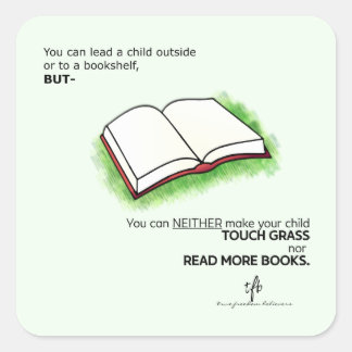 Breng een kind naar buiten of naar een boekenplank vierkante sticker
