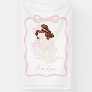 Breng een pop geboortsdag Preppy Grandmillennial Spandoek