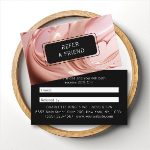 Breng een vriend! Blush Roze Schoonheidssalon Aanbevelingskaartje