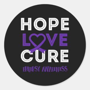 Breng epilepsie bewustzijn om hoop liefde genezing ronde sticker