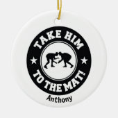 Breng hem naar de mat. Kerstmis Keramisch Ornament (Voorkant)