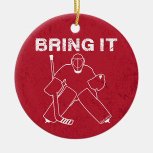 Breng het Hockey Goalie kerstboomversiering mee Keramisch Ornament