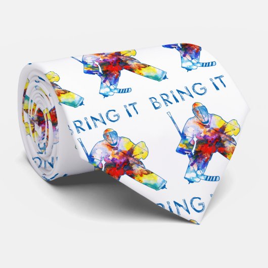 Breng het Hockey Goalie Waterverf Stropdas (Opgerold)