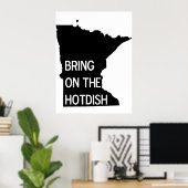 Breng het Hotdish Funny Minnesota-Poster aan Poster (Thuiskantoor)