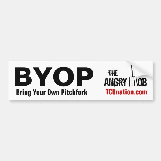 Breng je eigen Pitchfork mee Bumpersticker (Voorkant)
