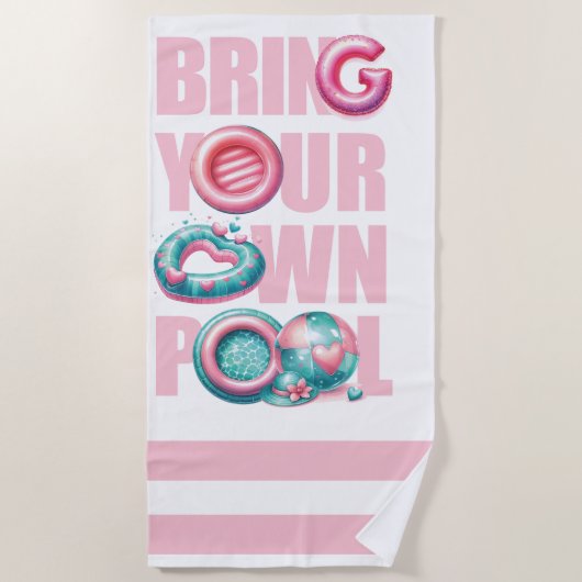 Breng je eigen poolparty strandlaken (Voorkant)