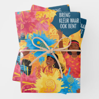 Breng Kleur" Suriname Phagwa / Holi Inpakpapier Vel