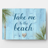"Breng me naar Beach" Rustic Light Blue Coastal Wo Fotoplaat (voorkant)