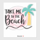 Breng me naar het strand, Palm Tree Sticker (Vel)