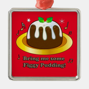 Breng me wat beeldpudding voor kerstkeramiek metalen ornament