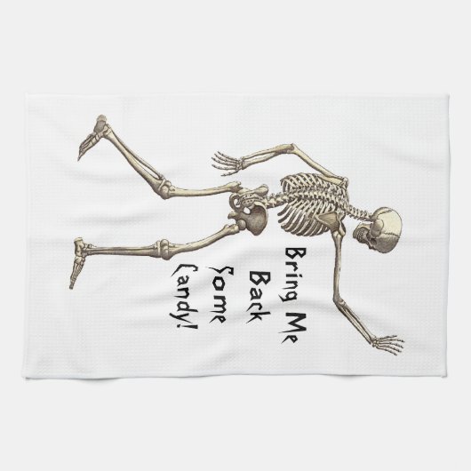 Breng me wat Snoep Skeleton Kitchen Towel terug Theedoek (Horizontaal)
