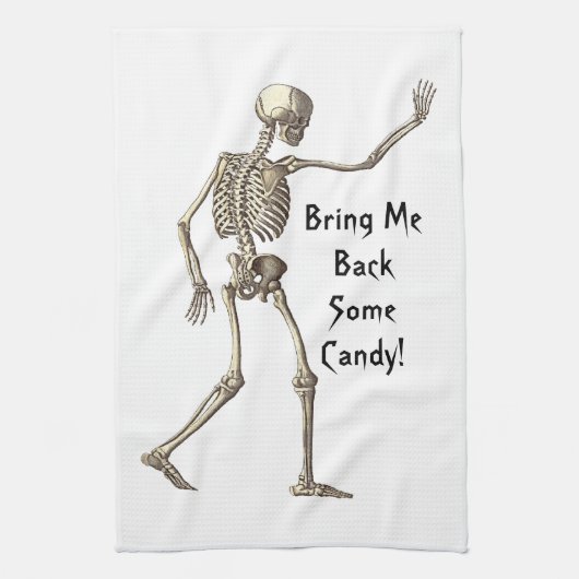 Breng me wat Snoep Skeleton Kitchen Towel terug Theedoek (Verticaal)