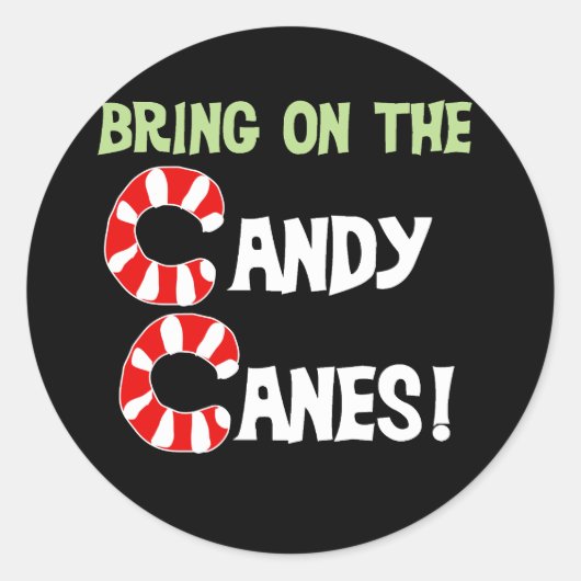 Breng op de Candy Canes Kerstmis Ronde Sticker (Voorkant)