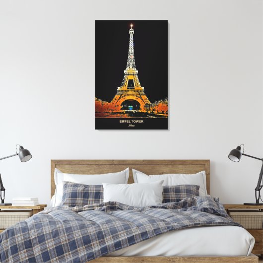 Breng Parijs naar huis: Eiffeltoren Canvas Print (Insitu (Slaapkamer))