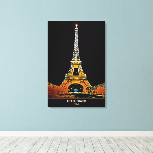Breng Parijs naar huis: Eiffeltoren Canvas Print (Insitu (Houten vloer))