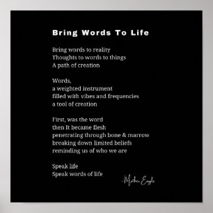 Breng woorden tot leven Gedicht Wall Art poster