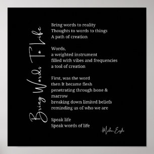 Breng woorden tot leven Gedicht Wall Art poster De