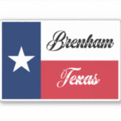Brenham TX-vlag Sticker (Voorkant)