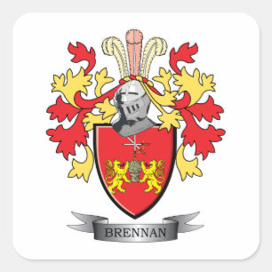 Brennan Coat of Arms Vierkante Sticker