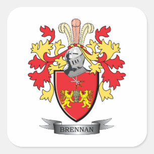 Brennan Coat of Arms Vierkante Sticker
