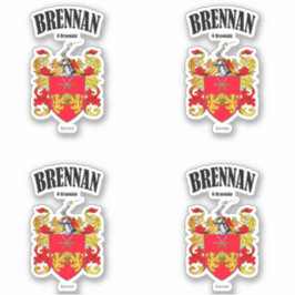 Brennan Crest Iers Vertaling & Betekenis (x4) Sticker