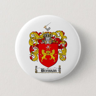 BRENNAN FAMILIE CREST - BRENNAANSE WAPENKAT RONDE BUTTON 5,7 CM