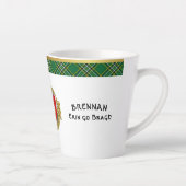 Brennan Irish Shield & Tartan gepersonaliseerd Latte Mok (Rechts)