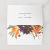 Brent Oranje Bourgogne Herfst Floral Rustic Weddin (Buitenkant ongevouwen)