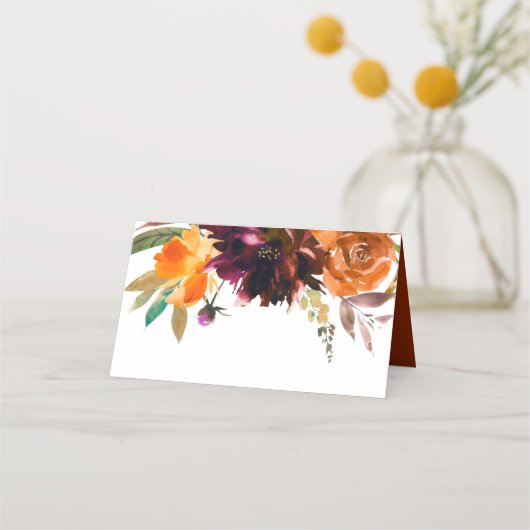 Brent Oranje Bourgogne Herfst Floral Rustic Weddin (Voorkant)