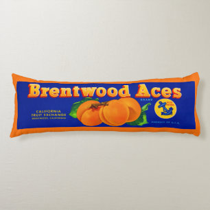 Brentwood Aces apricots etiket uit de jaren '30 Lichaamskussen