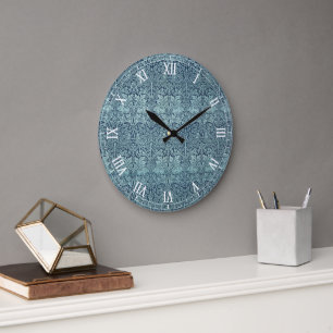 Brer Rabbit van William Morris Blauw Textielpatroo Grote Klok