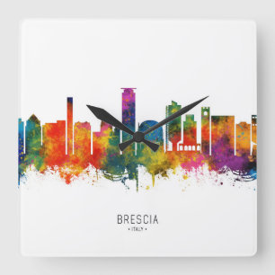 Brescia Italy Skyline Vierkante Klok