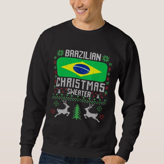 Brésil Drapeau Brésilien Sweat de Noël (Devant)