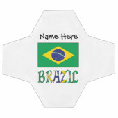 Brésil et drapeau brésilien avec votre nom Footbal (Plat)