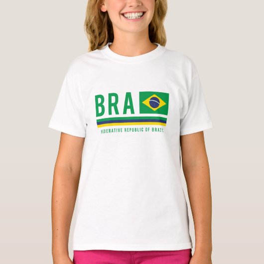 Brésil ISO Code-Alpha 3 Design T-shirt (Devant)
