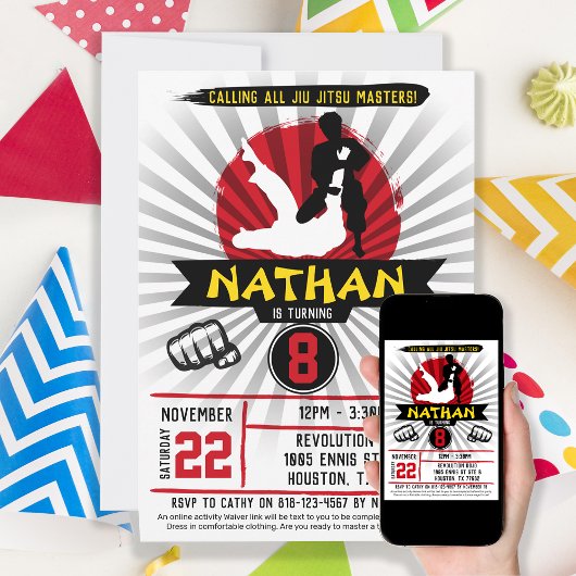 Brésil Jiu Jitsu Arts Martiaux Invitation Enfants