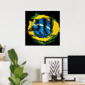 Brésil Jiu Jitsu - Poster du drapeau Vortex (Bureau à domicile)