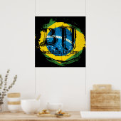 Brésil Jiu Jitsu - Poster du drapeau Vortex (Cuisine)