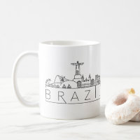 Brésil Stylisé Skyline Café Mug