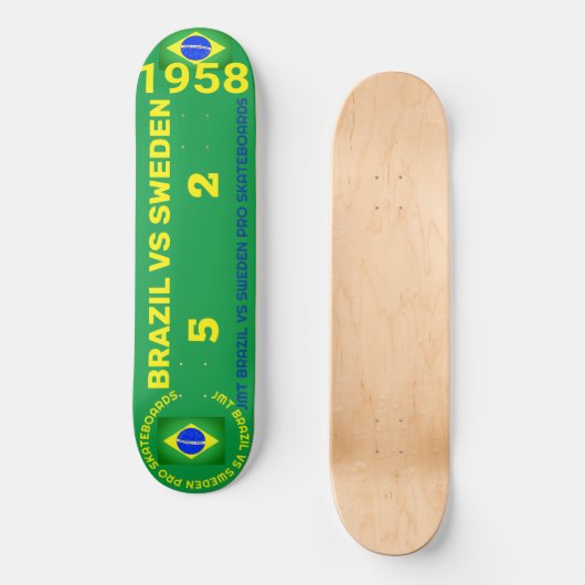 BRÉSIL VS SUÈDE 1958 Planche de skateboard 8 1/4" (Recto)