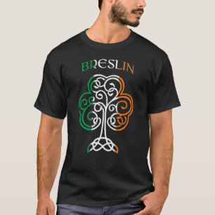 BRESLIN Ierse naam Shamrock Ierland Vlag Familie T-shirt