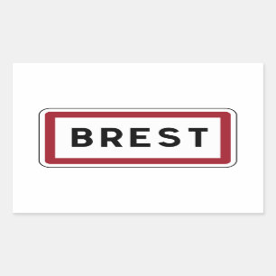Brest, wegwijzer, Frankrijk Rechthoekige Sticker